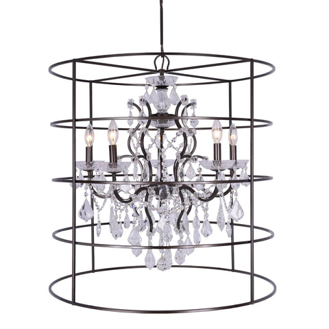 5 Light Vibrant Bronze Modern Chandelier Draped In Clear Hand Cut Crystal - C193-4450-VZ-CL-MWP