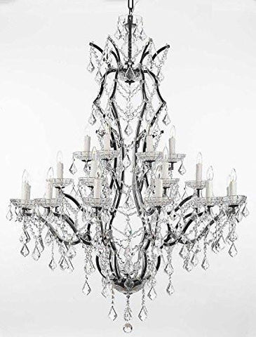 Swarovski Crystal Trimmed Chandelier 19Th C. Baroque Iron & Crystal Chandelier Lighting H 52" X W 41" - A83-996/25 Sw