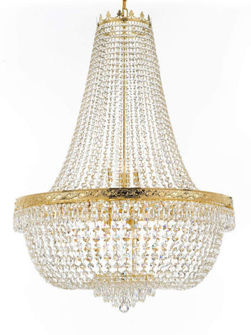 Nail Salon French Empire Crystal Chandelier Lighting - Great for The Dining Room, Foyer, Entryway, Family Room, Bedroom, Living Room and More! H 50" W 36" - G93-H50/CG/4199/25