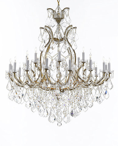 Swarovski Crystal Trimmed Chandelier Lighting Chandeliers H52" X W46" Dressed with Large, Luxe Crystals - Great for the Foyer, Entry Way, Living Room, Family Room and More - A83-B90/52/2MT/24+1SW
