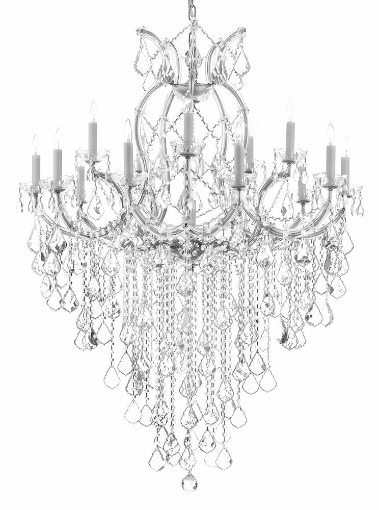 Maria Theresa Chandelier Empress Crystal (Tm) Lighting Chandeliers H50" X W37" Great For Large Foyer / Entryway - A83-B12/Silver/21510/15+1