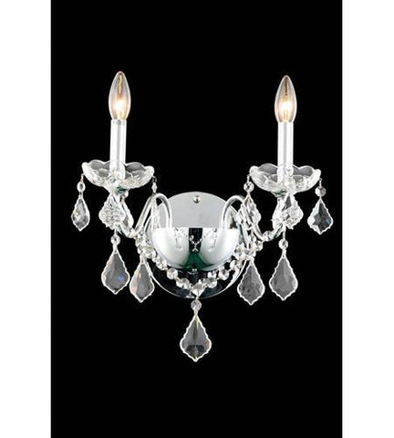 ZC121-V2015W2C/RC By Elegant Lighting St. Francis Collection 2 Light Wall Lamp Chrome Finish