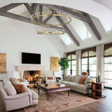 2-Tier Gold Wagon Wheel Chandelier 98 Inch 88-Lights - Farmhouse Rustic Round Extra Large Chandelier for High Ceilings