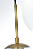 Living District Baxter 5-light brass pendant with clear glass