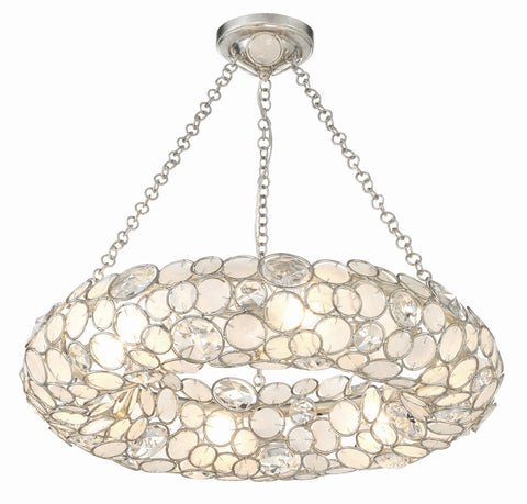 Palla 6 Light Antique Silver Chandelier - C193-525-SA