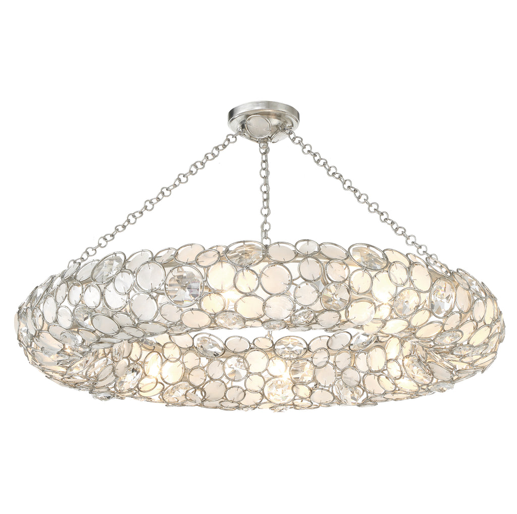 Palla 8 Light Antique Silver Semi Flush Mount - C193-528P-SA_CEILING