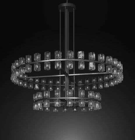 Archanne Round 2-Tier Chandelier Lighting 60" Great For The Family Room, Living Room, Entryway, Foyer, And More - G7-CB/4511/108