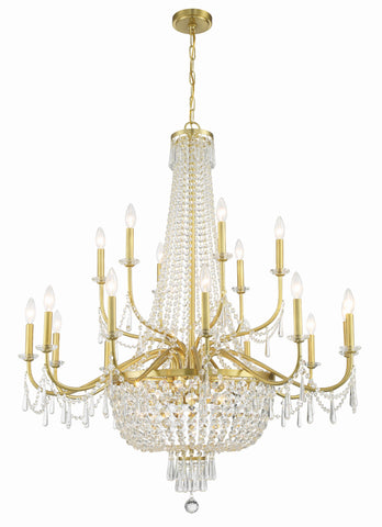 Haywood 22 Light Aged Brass Chandelier - C193-HWD-7722-AG