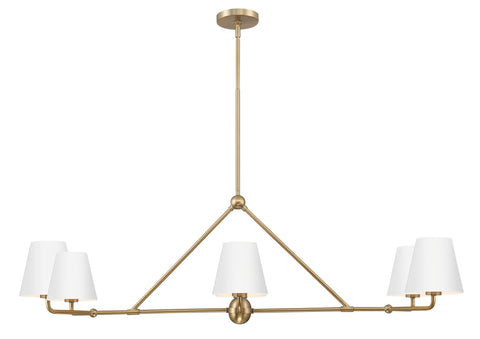 Xavier 6 Light Vibrant Gold + White Chandelier - C193-XAV-B9306-VG-WH