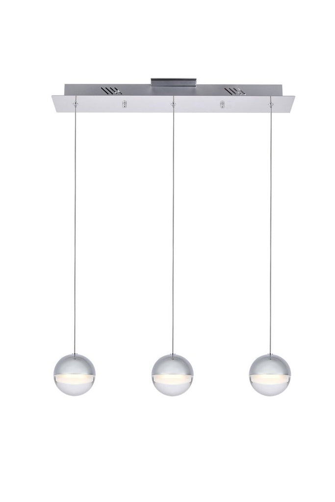 ZC121-3903D24C - Regency Lighting: Diego Collection LED 3-light chandelier 24in x 4in x 4in chrome finish