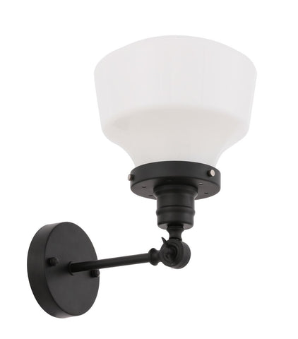 ZC121-LD6237BK - Living District: Lyle 1 light Black and frosted white glass wall sconce