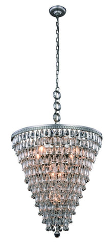 ZC121-1219D24AS/RC - Urban Classic: Nordic 7 light Antique Silver Chandelier Clear Royal Cut Crystal