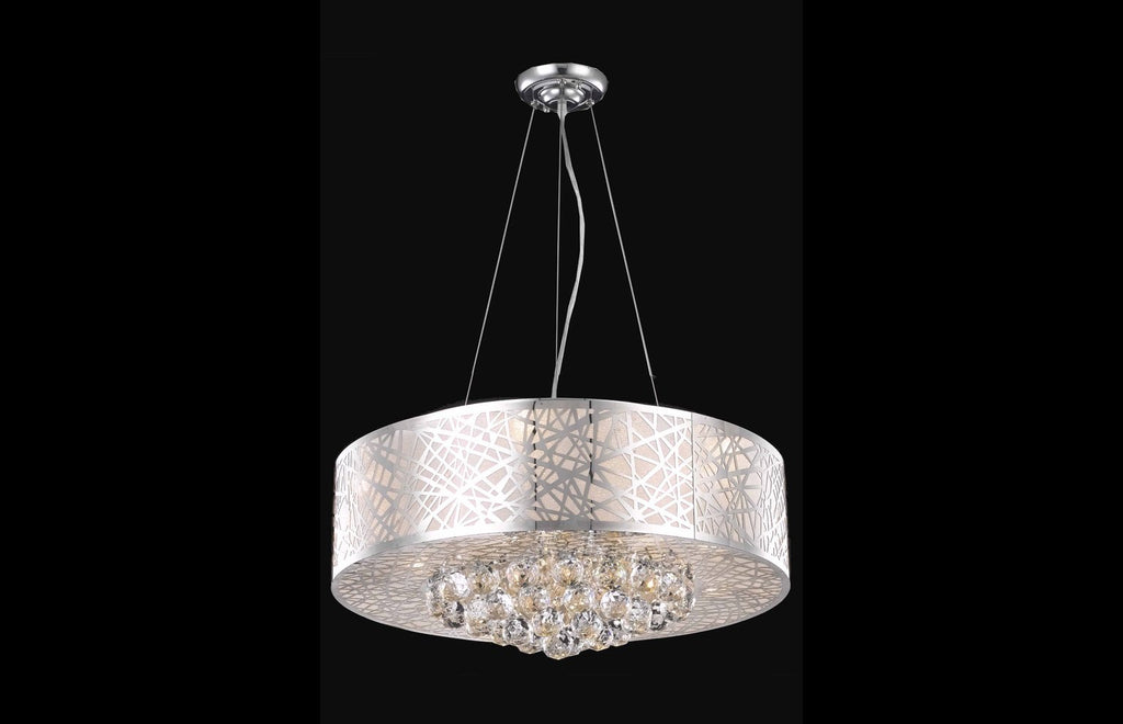 C121-2078D24C/RC - Regency Lighting: Prism 9 light Chrome Pendant Clear Royal Cut Crystal