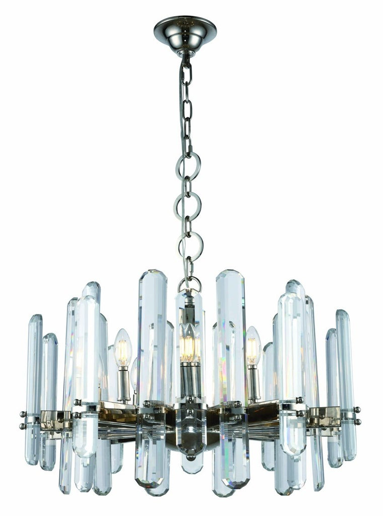 ZC121-1530D25PN/RC - Urban Classic: Lincoln 10 light polished Nickel Chandelier Clear Royal Cut Crystal