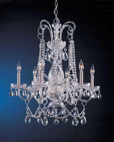 6 Light Polished Chrome Crystal Chandelier Draped In Clear Spectra Crystal - C193-1030-CH-CL-SAQ