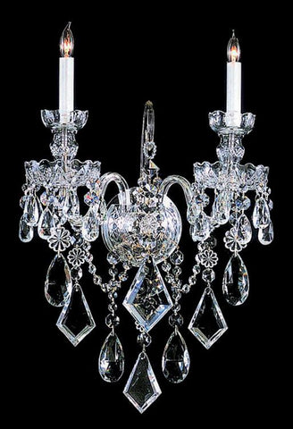 2 Light Polished Chrome Crystal Sconce Draped In Clear Hand Cut Crystal - C193-1042-CH-CL-MWP