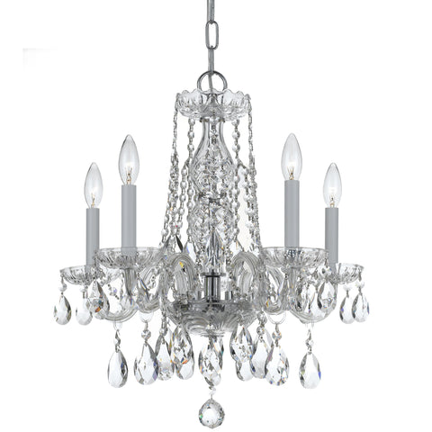 5 Light Polished Chrome Crystal Mini Chandelier Draped In Clear Spectra Crystal - C193-1061-CH-CL-SAQ