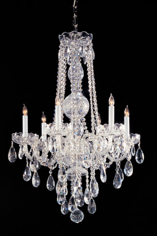 6 Light Polished Chrome Crystal Chandelier Draped In Clear Spectra Crystal - C193-1105-CH-CL-SAQ