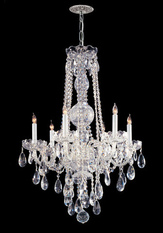 6 Light Polished Chrome Crystal Chandelier Draped In Clear Hand Cut Crystal - C193-1106-CH-CL-MWP