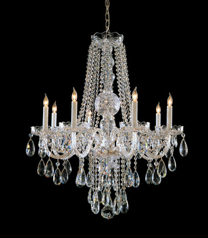 8 Light Polished Chrome Crystal Chandelier Draped In Clear Spectra Crystal - C193-1108-CH-CL-SAQ