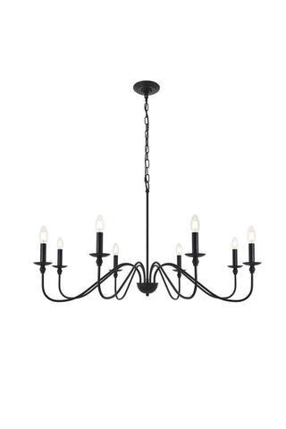 ZC121-LD5006D42MB - Living District: Rohan 8 light Matte Black Pendant