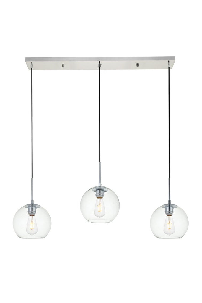 ZC121-LD2236C - Living District: Baxter 3 Lights Chrome Pendant With Clear Glass