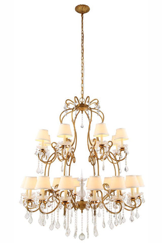 ZC121-1471G44GI - Urban Classic: Diana 24 light Golden Iron Chandelier Clear Royal Cut Crystal