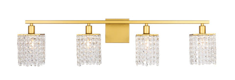 ZC121-LD7012BR - Living District: Phineas 4 light Brass and Clear Crystals wall sconce