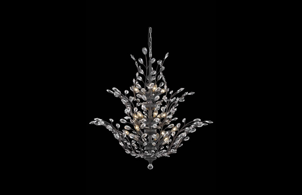 C121-2011G54DB/EC - Regency Lighting: Orchid 25 light Dark Bronze Chandelier Clear Elegant Cut Crystal