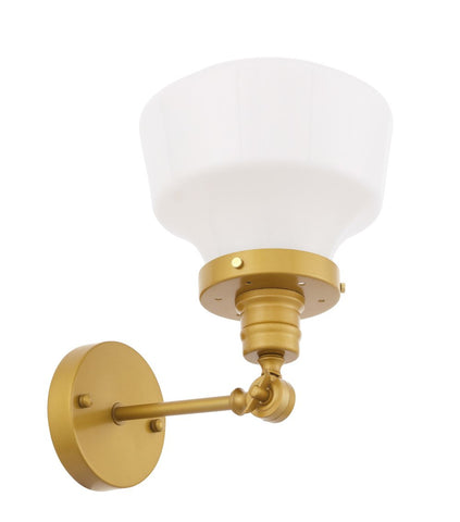 ZC121-LD6239BR - Living District: Lyle 1 light Brass and frosted white glass wall sconce