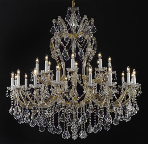 New Crystal Chandelier Lighting 25 Lights H44" X W46" Ceiling Fixture Pendant Lamp Chandeliers Maria Foyer - G83-2007/24+1 GOLD