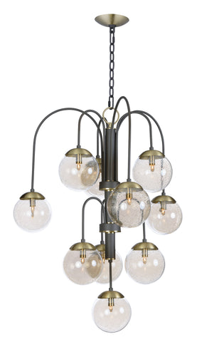 Reverb 10-Light Pendant w/Xenon Bulbs Textured Bronze / Satin Brass - C157-20469TBGTBZSBR/BUX