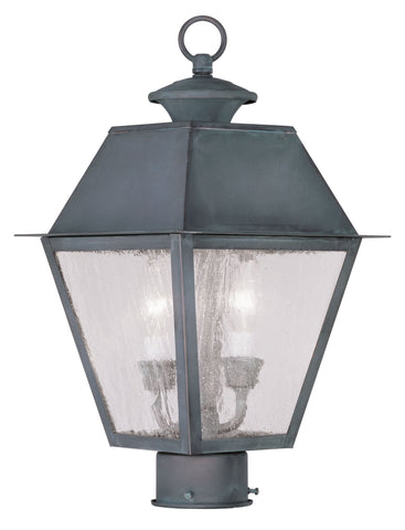 Livex Mansfield 2 Light Charcoal Outdoor Post Lantern - C185-2166-61