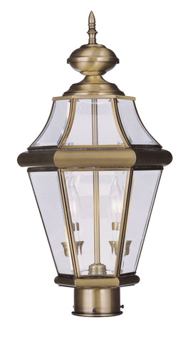 Livex Georgetown 2 Light AB Outdoor Post Lantern - C185-2264-01