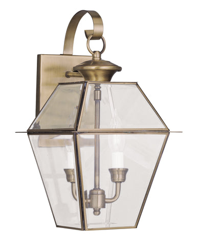 Livex Westover 2 Light AB Outdoor Wall Lantern - C185-2281-01