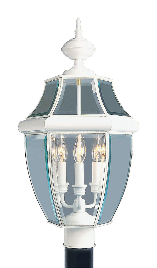 Livex Monterey 3 Light White Outdoor Post Lantern - C185-2354-03