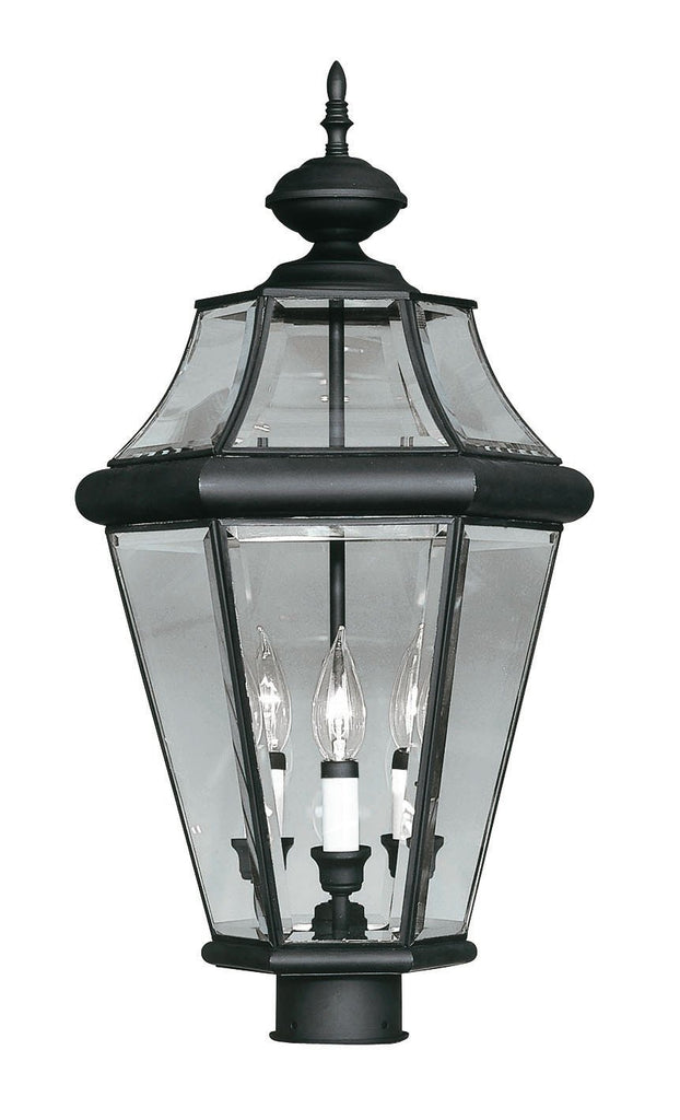Livex Georgetown 3 Light Black Outdoor Post Lantern - C185-2364-04