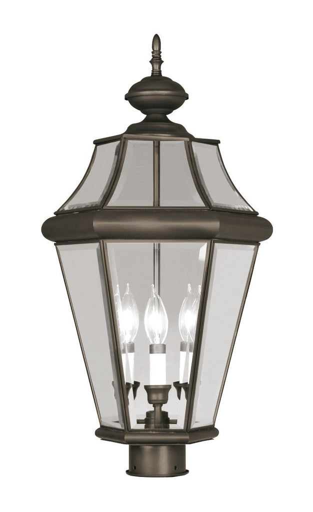 Livex Georgetown 3 Light Bronze Outdoor Post Lantern - C185-2364-07