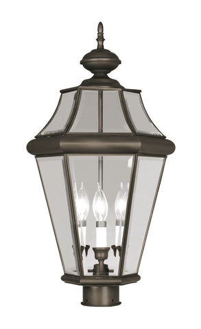 Livex Georgetown 3 Light Bronze Outdoor Post Lantern - C185-2364-07