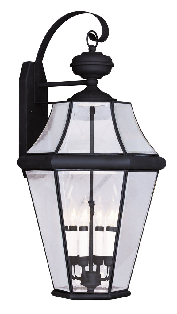 Livex Georgetown 4 Light Black Outdoor Wall Lantern - C185-2366-04