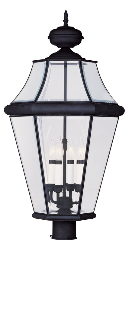 Livex Georgetown 4 Light Black Outdoor Post Lantern - C185-2368-04