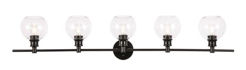 ZC121-LD2326BK - Living District: Collier 5 light Black and Clear glass Wall sconce