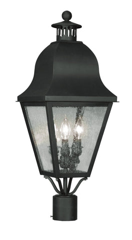 Livex Amwell 3 Light Black Outdoor Post Lantern - C185-2556-04