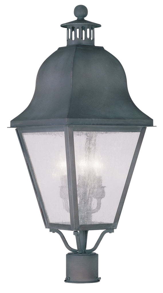 Livex Amwell 3 Light Charcoal Outdoor Post Lantern - C185-2556-61