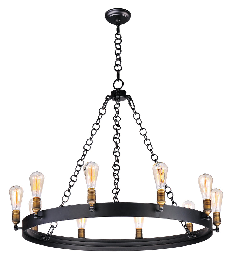 Noble 10-Light Chandelier Black / Natural Aged Brass - C157-26275BKNAB