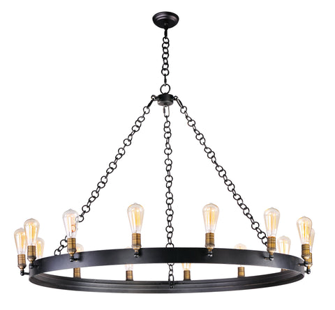 Noble 14-Light Chandelier Black / Natural Aged Brass - C157-26276BKNAB