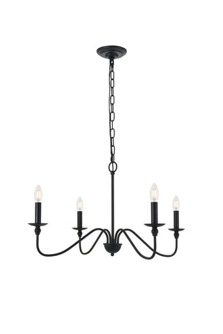 ZC121-LD5006D30MB - Living District: Rohan 4 light Matte Black Pendant