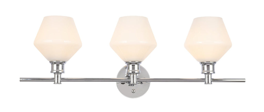 ZC121-LD2317C - Living District: Gene 3 light Chrome and Frosted white glass Wall sconce