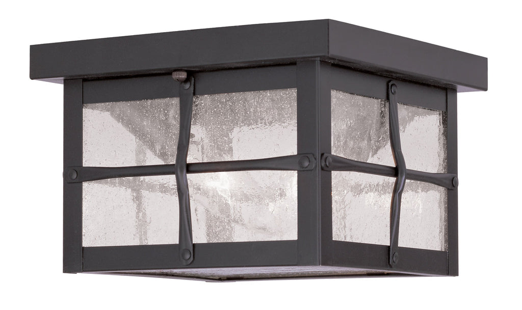 Livex Brighton 2 Light Hammered BZ Outdoor Flush Mount - C185-2688-07