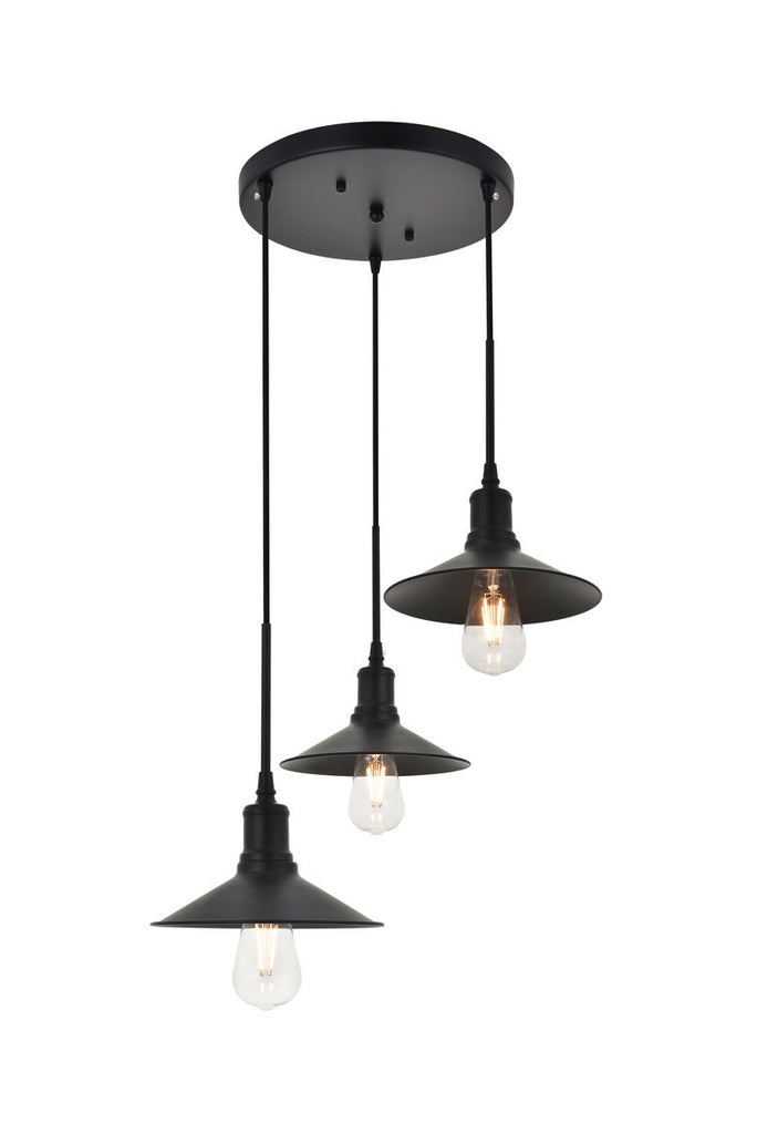 ZC121-LD4033D20BK - Living District: Etude 3 light black Pendant